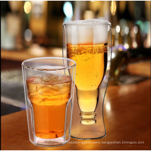 Haonai borosilicate glassware, double wall beer glass